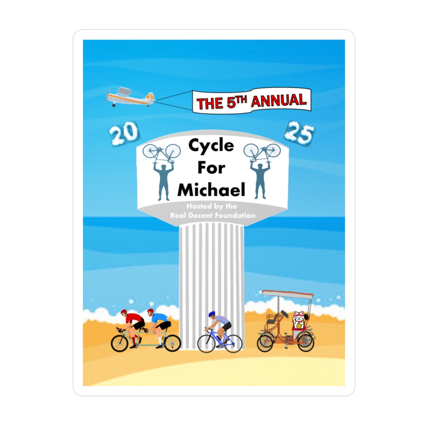 2025 Cycle For Michael Vinyl Stickers